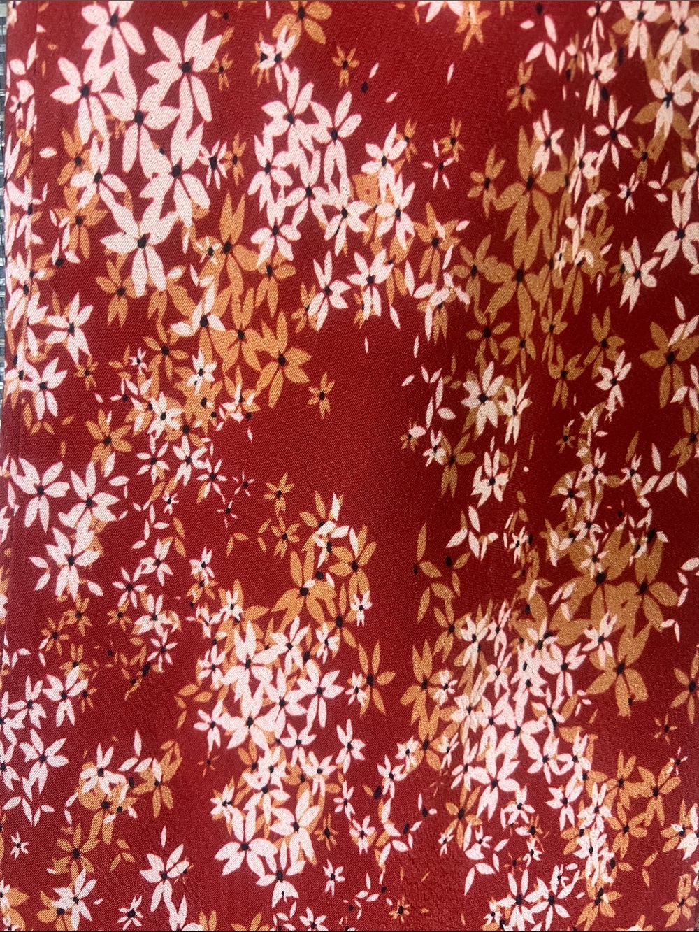 Free People Floral Bias Cut Maxi Skirt Rust Red Small Boho Romantic - Picture 7 of 15